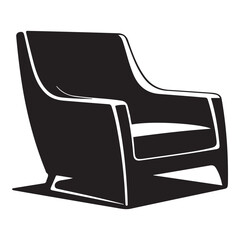 Chair Vector Black silhouette. with white background