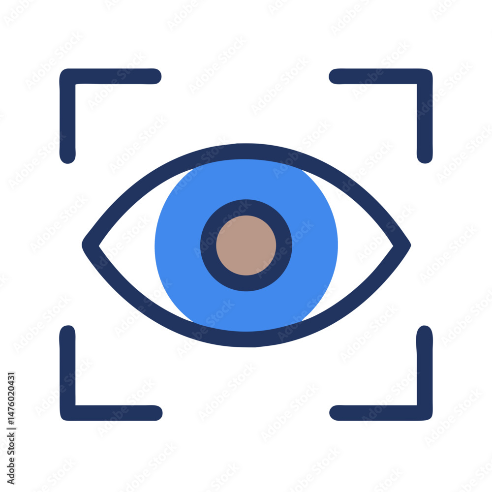 Poster abstract scanning eye with graphic element on dark background