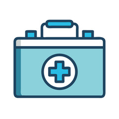 Obraz premium First aid kit icon representing medical assistance and safety