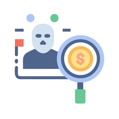 Investigating financial crime and fraud, money laundering concept illustration