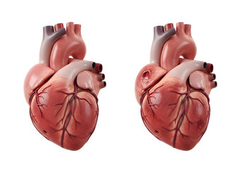 Human heart anatomy illustration comparison