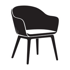 Chair Vector Black silhouette. with white background
