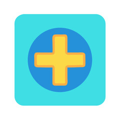 Obraz premium Medical plus sign icon on rounded square symbol logo