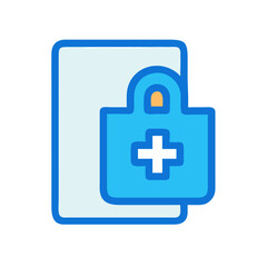 Obraz premium Medical health record security app on smartphone concept icon