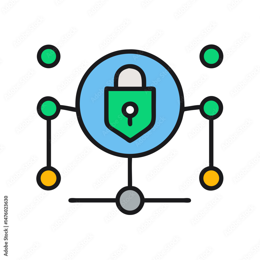 Poster security network connection, digital padlock data protection, security system