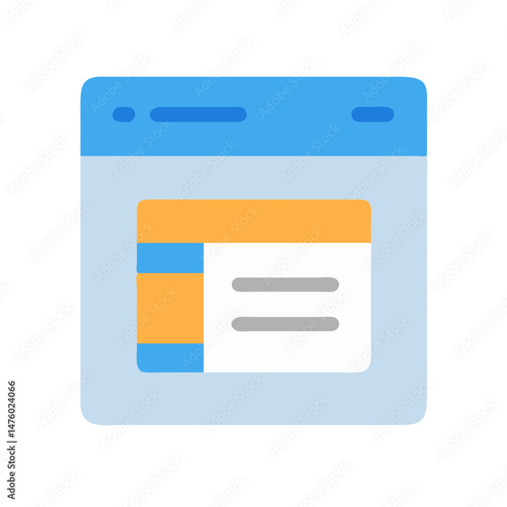 Aufkleber simple web interface design concept in flat illustration style