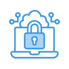 Secured Cloud Data Storage Icon Representing Cyber Security