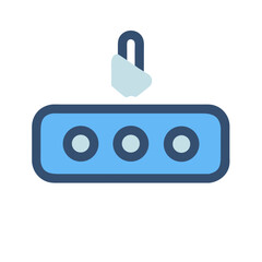 Simple graphic of lock inserting into a keypad symbol