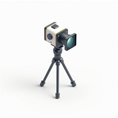 Action Camera on Tripod, 3D Render - Minimalist product photography