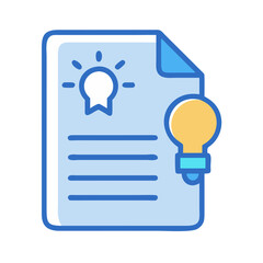 Idea document with light bulb icon in flat design