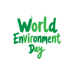 Calligraphic celebration for World Environment Day with vibrant green text