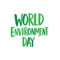 Celebration of World Environment Day with Green Calligraphy Illustration