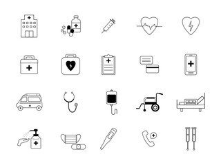 医療アイコンのイラスト　セット