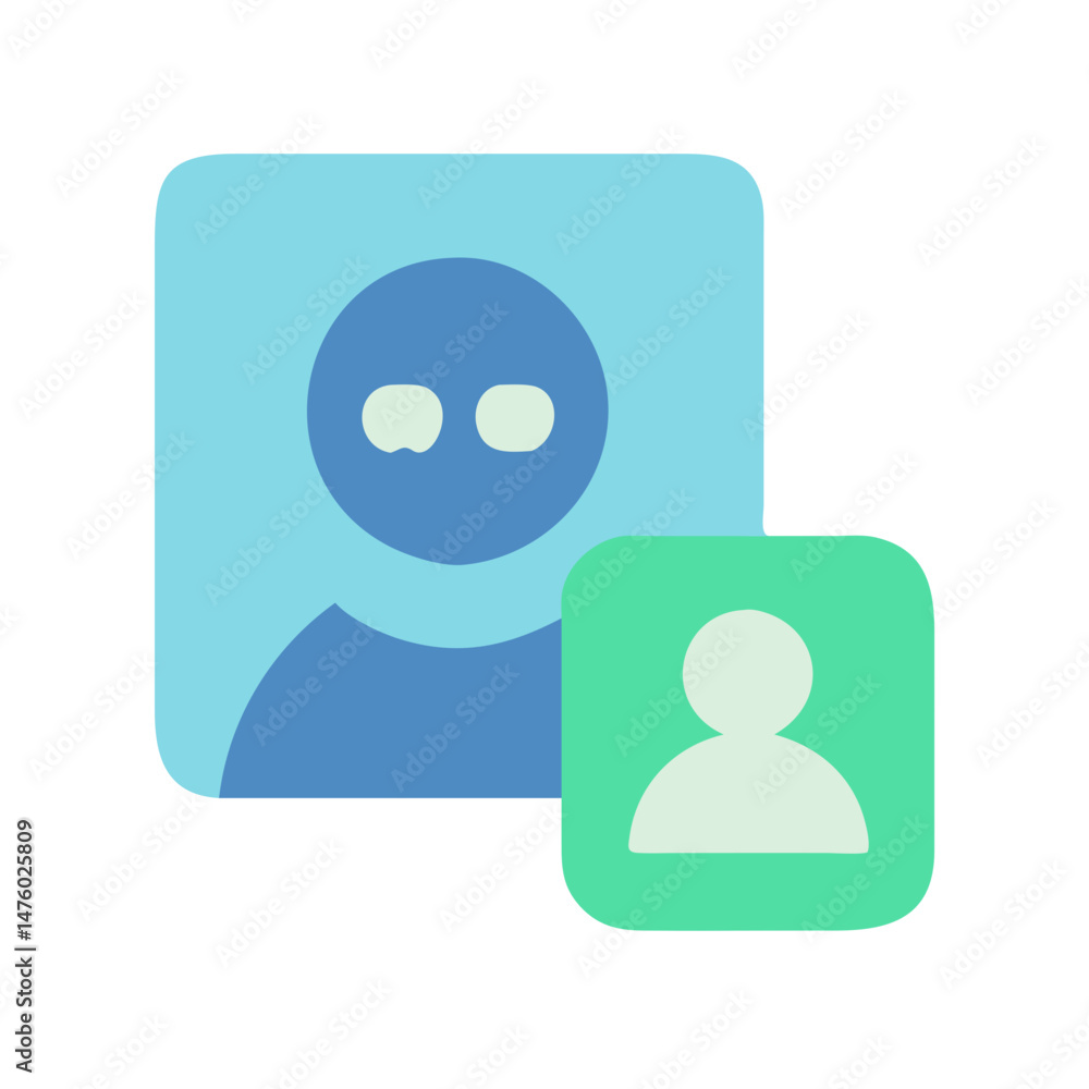 Poster illustration of profile icons indicating connection and networking
