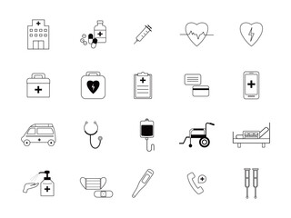 医療アイコンのイラスト　セット