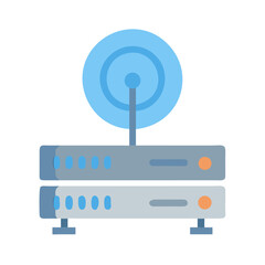 Wireless router flat vector design on black background