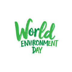 Celebration of world environment day with green lettering eco concept