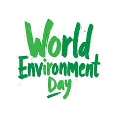 Celebrating World Environment Day with vibrant green typography design element