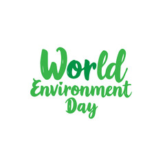 Calligraphic world environment day lettering for ecological awareness campaigns