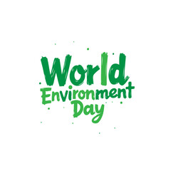 Green typography celebrating world environment day with minimal and clean design