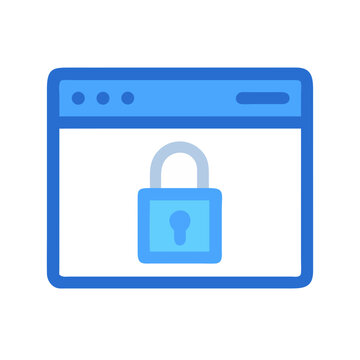 Secure Website Graphic with Padlock on Screen Representation
