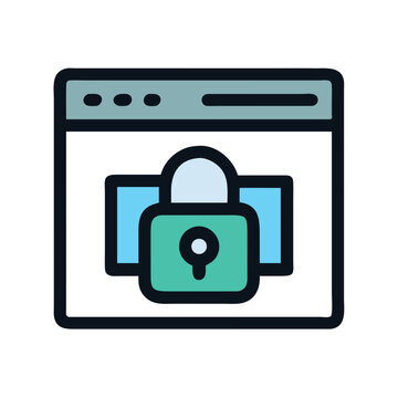 Secure website padlock representing security on the internet browser