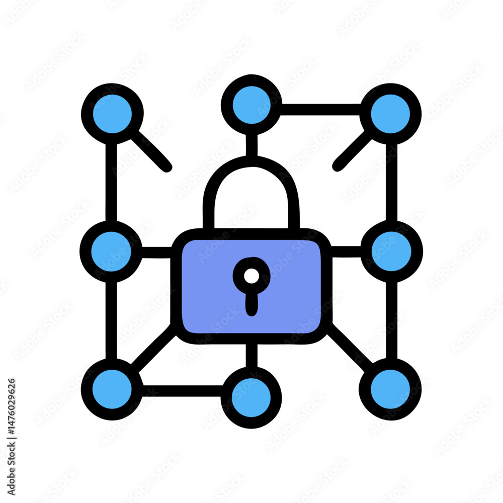 Poster pattern lock system security concept with geometric shapes