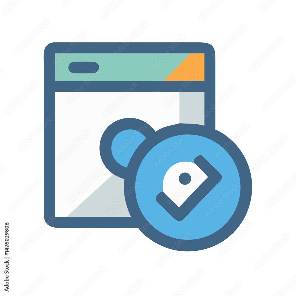 Poster browser window tag icon for website e-commerce promotion