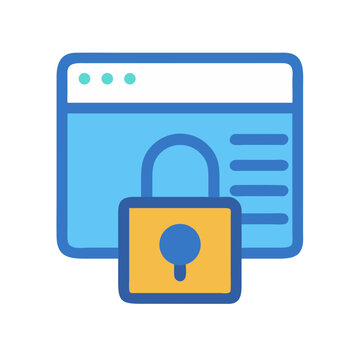 Secure website vector illustration with padlock for data protection