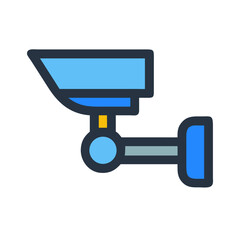Security Camera Icon Flat Design Surveillance Technology Concept