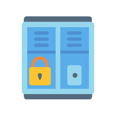Illustration of a secure locker system with a padlock