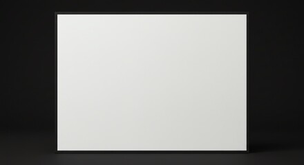 Blank White Frame on Black Background