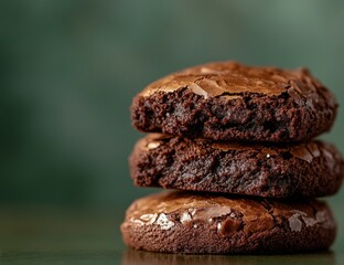 Fototapeta premium Stacked brownies, rich and gooey