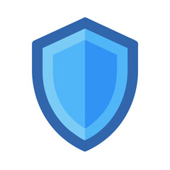 Isolated vector shield icon in blue hues on black