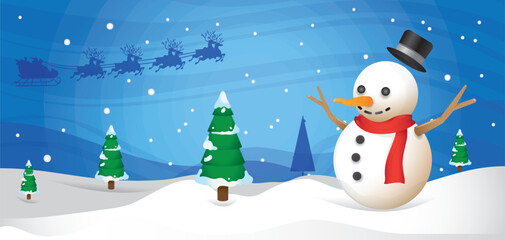  Background Banner Christmast with Snowman north pole