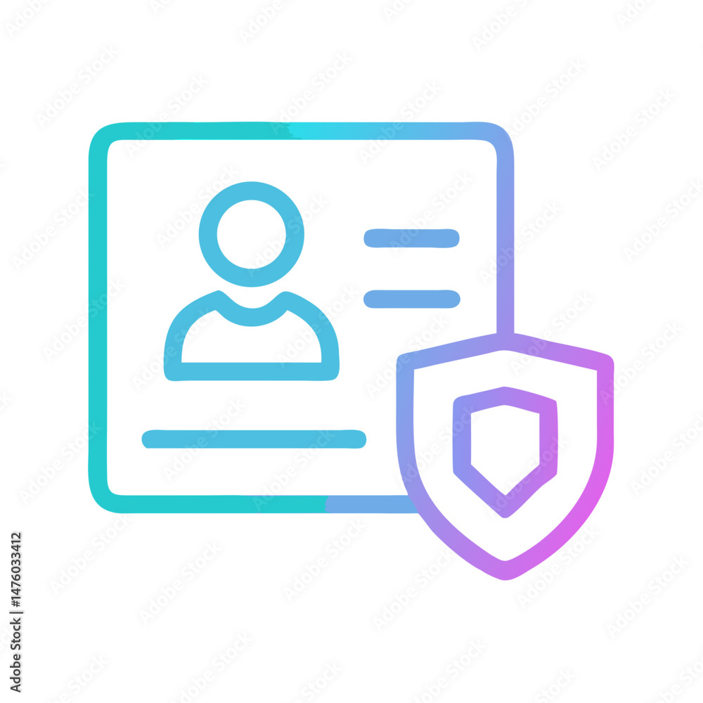 Poster protected user data identity card icon vector illustration