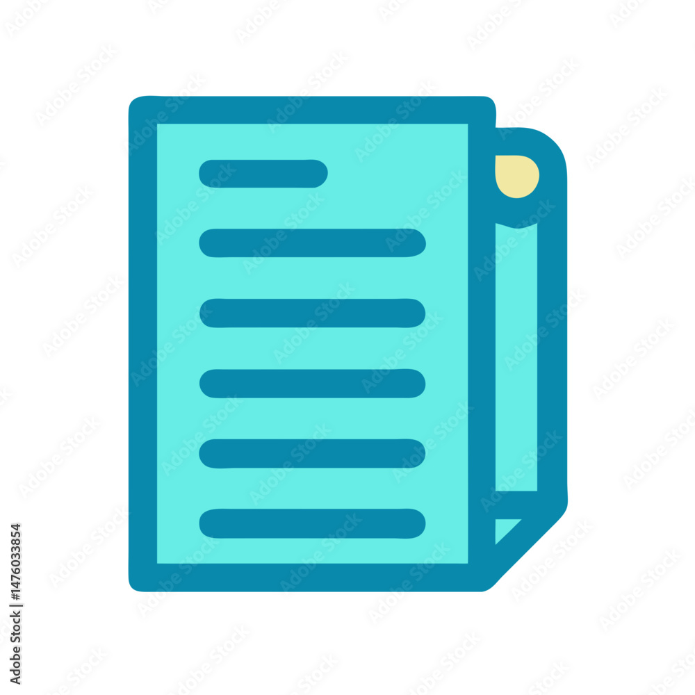 Poster stylized document icon showcasing structured information in digital format