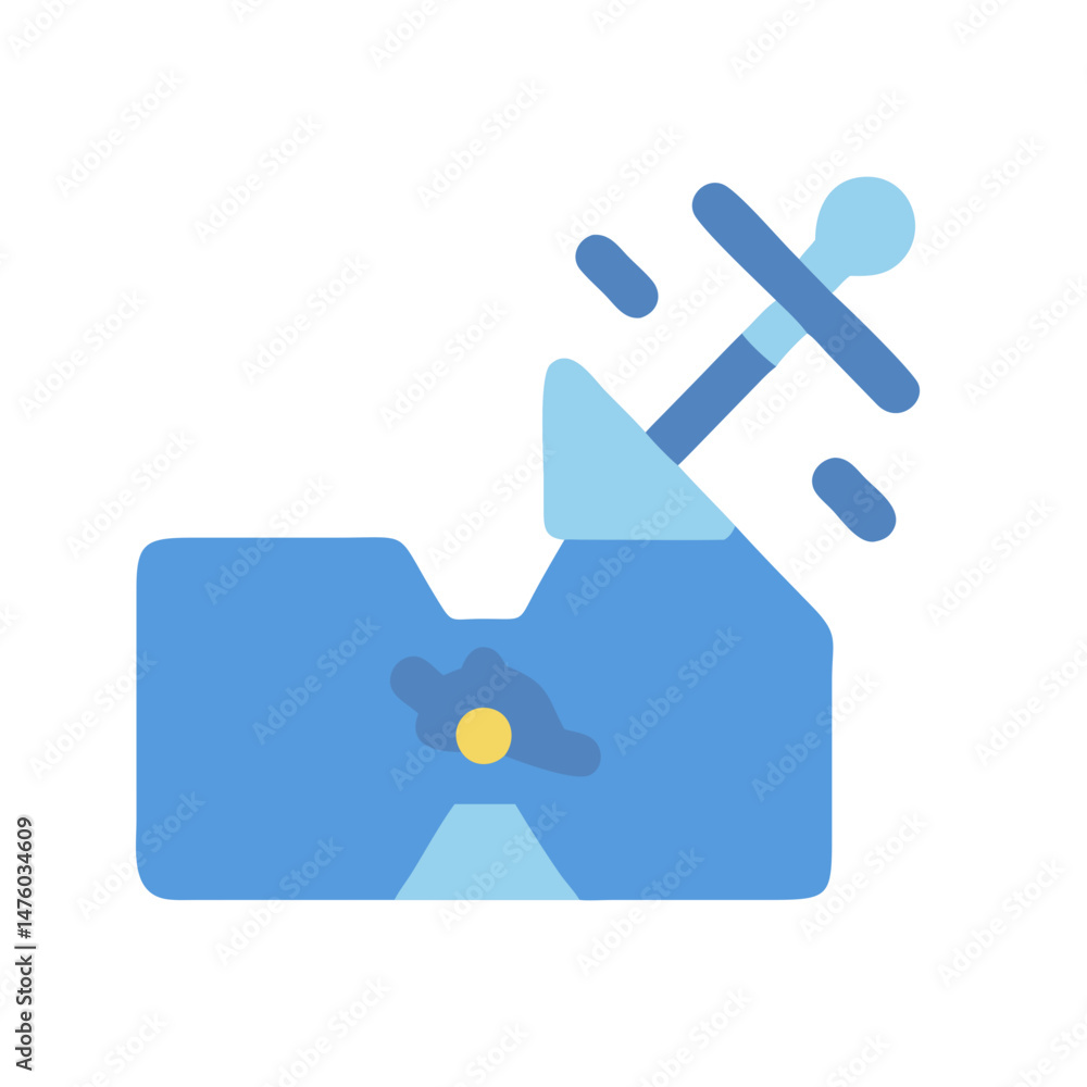 Poster abstract flat design folder with anchor on black background