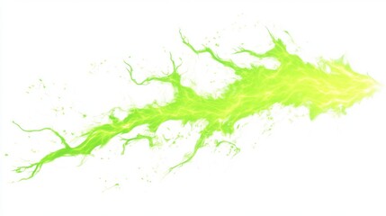Green Energy Blast on White Background Digital Art Illustration Action Power Abstract Design