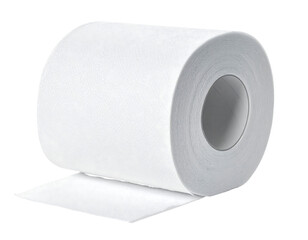 Fototapeta premium White Toilet Paper Roll on Transparent Background
