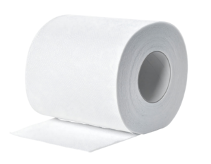 White Toilet Paper Roll on Transparent Background
