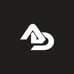 letter ad rotate linked geometric logo vector