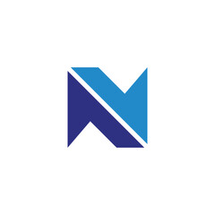 letter n exchange arrows simple geometric logo vector