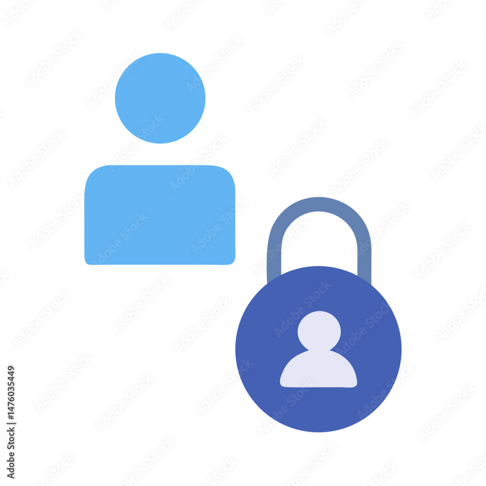 Aufkleber user account security abstract concept flat design vector