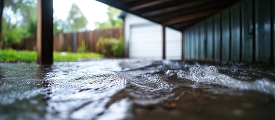 Flooded Patio Underneath A House