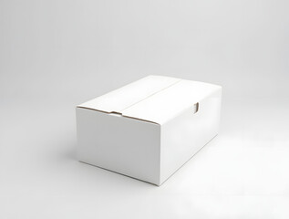 White Tuck-Top Cardboard Box Mockup on Plain Background