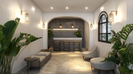 Serene Lounge Interior Design: Tranquil Space with Modern Amenities