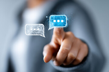 User chatting with AI-driven chatbot to gain insights about the future symbolizing human-tech interaction