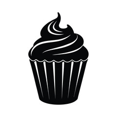 Cupcake with Frosting Silhouette