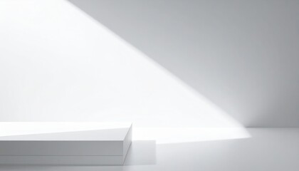 Obraz premium A pristine white box with a hinged lid propped open, revealing a spacious interior, sits on a smooth surface, inviting curiosity and exploration.